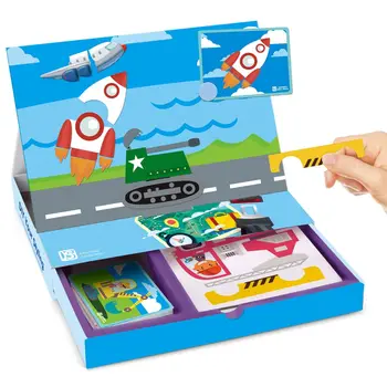 

3D Puzzles Children's Intelligent Magnetic Book Multiple Car Toys Magnetic Puzzle Book Enlightenment Book Educational Toys