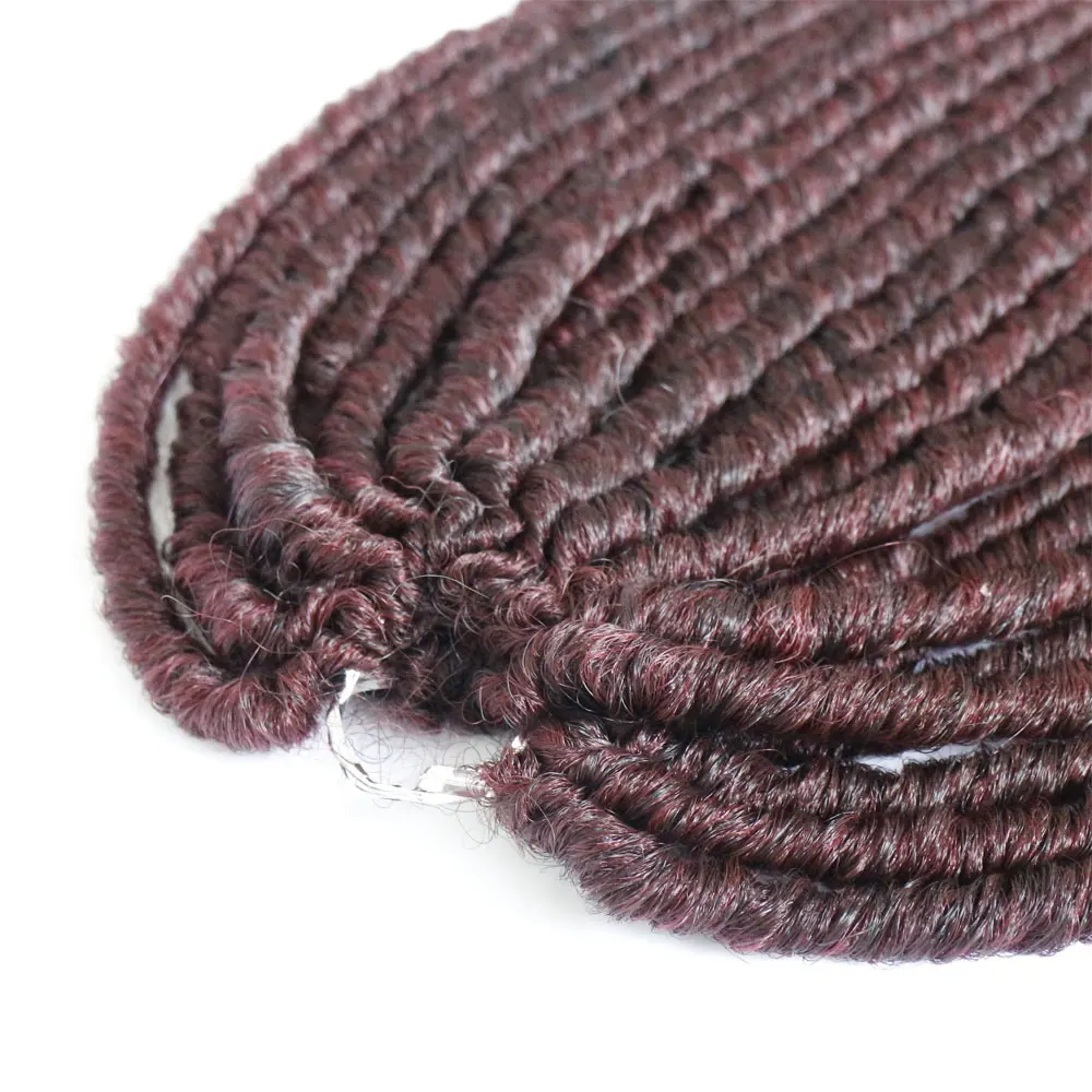 COSYCODE искусственные локоны в стиле Crochet косички 16 20 дюймов мягкие натуральные мягкие синтетические волосы для наращивания 24 стойки/упаковка богини замки - Цвет: T1B/бордовый