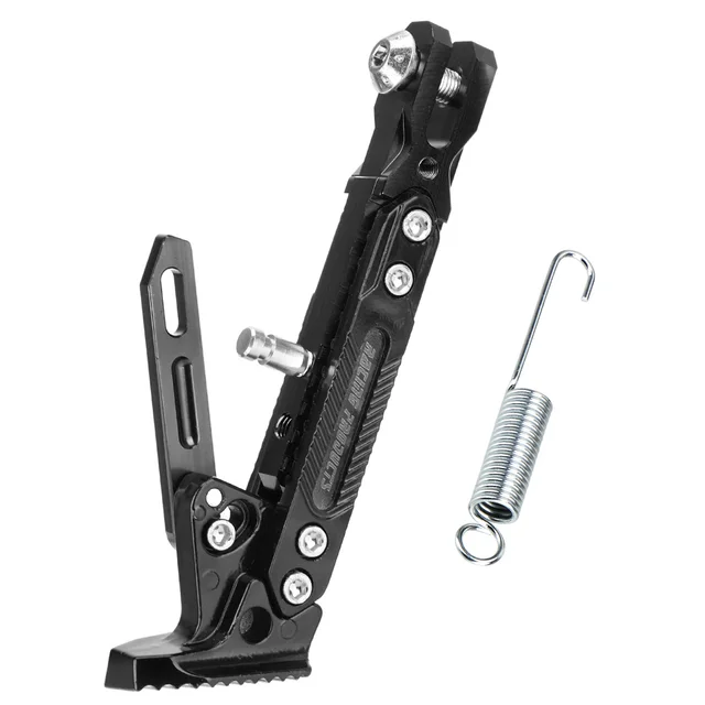 Adjustable CNC Metal Motorcycle Foot Bracket Kick Side Bracket Durable Corrosion Resistant Bracket Motorcycle Stand Moto Stand-Black