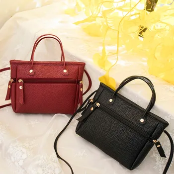 

Women Handbags Large Capacity Shoulder Bags Solid Color Handbag Cute Purse Causal Mobile Phone Bag Fashion Kadin Canta J#