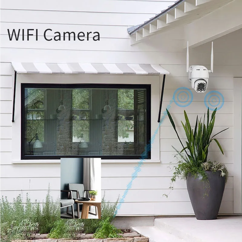 Открытый сигнал движения 2MP IP камера WiFi двойная антенна скорость купольная камера с сиреной светильник Облачное хранилище