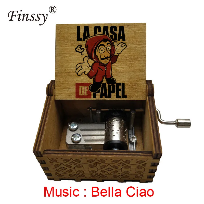 Music-27 La Casa De Papel принт Bella Ciao музыкальная шкатулка лорд Пираты Карибы кольца Звездные войны Хогвартс - Цвет: Music-27