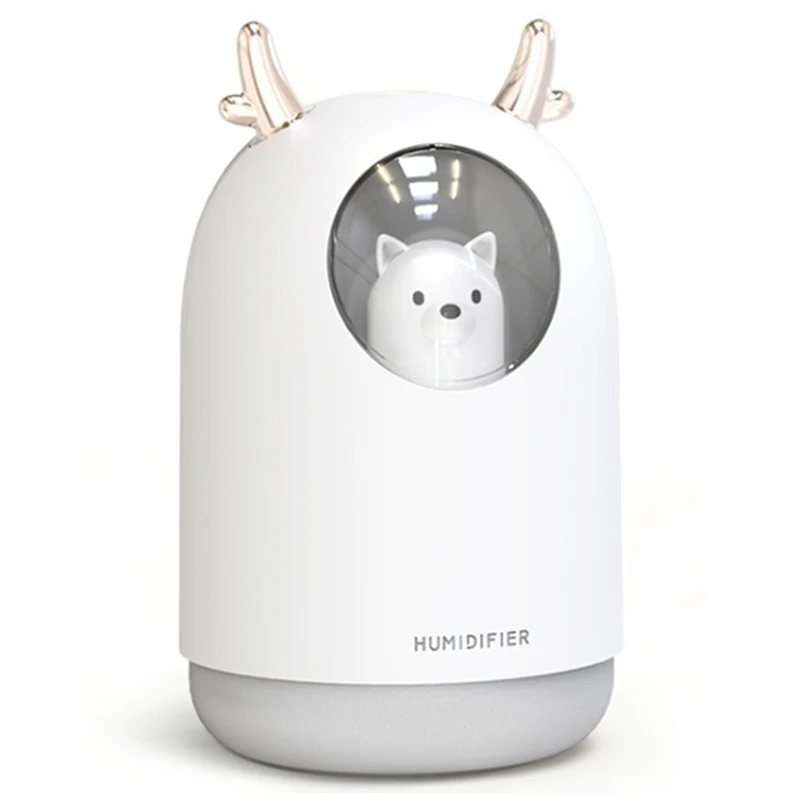 

300ML Cute Pet Ultrasonic Air Humidifier Aroma Essential Oil Diffuser for Home Car USB Fogger Mist Maker with LED Night Lamp