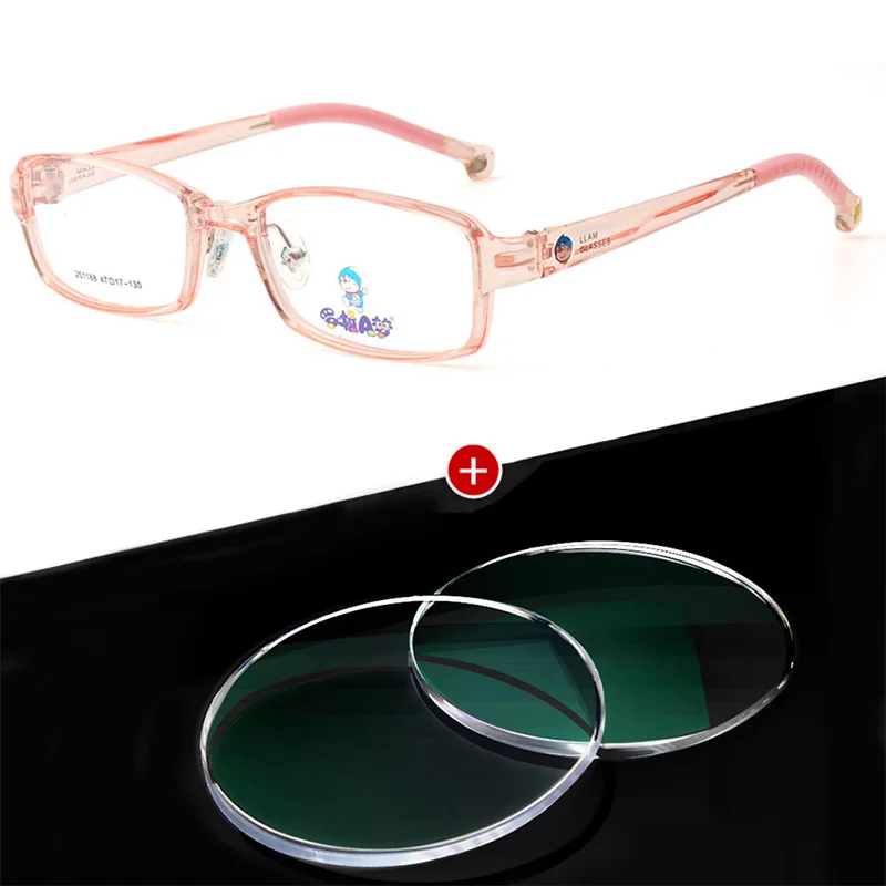 C04-Lenses Оправа для детских очков 6-12 лет, для мальчиков и девочек, близорукость, Рецептурные очки, коррекция зрения, оптические оправы для очков, для детей 201188 - Цвет оправы: C04-Lenses
