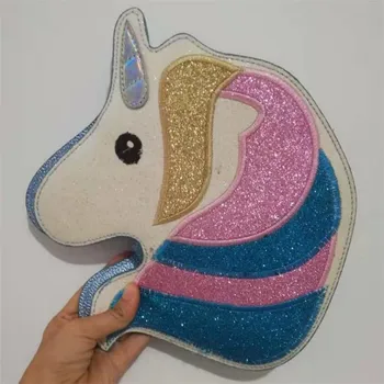 

2020 patchwork leather shoulder bags sequins bling lovely handbags unicorn message bags casual cross body bags drop shipping KC