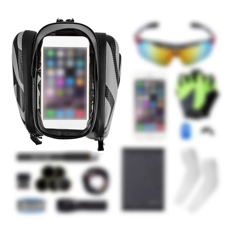 Mountain Bike Bicycle Front Tube Rack Hard Shell Bag Waterproof Reflective Mobile Phone Sets Riding Bag