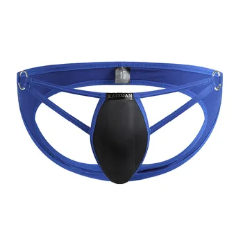 

Sexy Men's Jockstraps Gay Jocks Cotton Low Rise Thongs Gay Underwear Double Pipe Strings Brief Bikini Backless Underpants