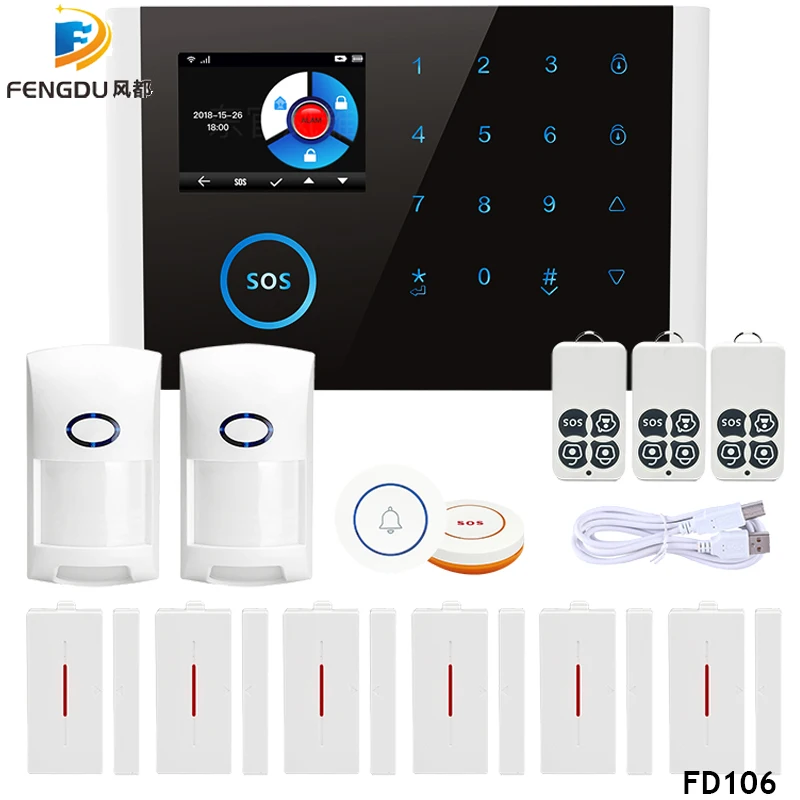 

Free Shipping APP Remote Control 3G WIFI GPRS Wireless Home/Office Building Security Alarm System With doorbell