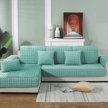 

New Thicken Crystal Velvet Fabric Sofa Cover Slip Resistant Couch Room Living Slipcover European Sofa Cover For Towel Seat Decor