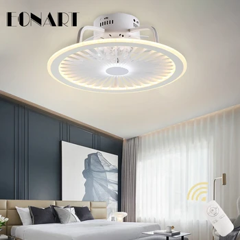 

20 Inch modern led ceiling fan light with remote control roof lighting fan bedroom restaurant indoor ac100-220v motor fans light