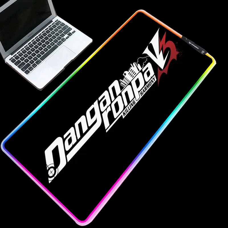 

XGZ Danganronpa HD Background RGB Mouse PadS LED Lighting Backlit PC Keyboard Mice Mats Non-slip Durable Pad Gaming Accessories
