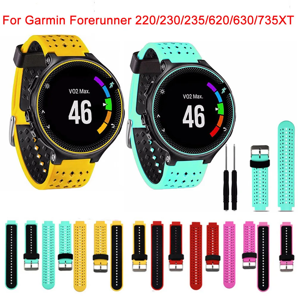 Ремешок для Garmin Forerunner 230/ 235/235Lite/220/620/630/ 735XT GPS Смарт часы с силиконовым ремешком и