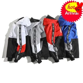 

Hoodies Jacket Modis Jacket Men Patchwork Color Block Pullover Winter Men Tracksuit Casual Coat Men Streetwear