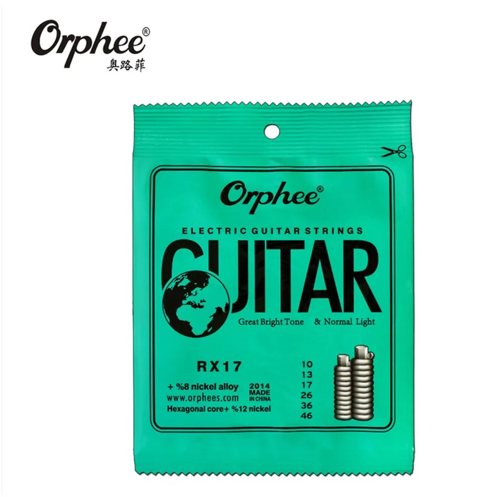 Orphee RX17 010-046 cuerdas de guitarra eléctrica, cuerda de aleación de níquel, accesorios de guitarra de tensión súper ligera