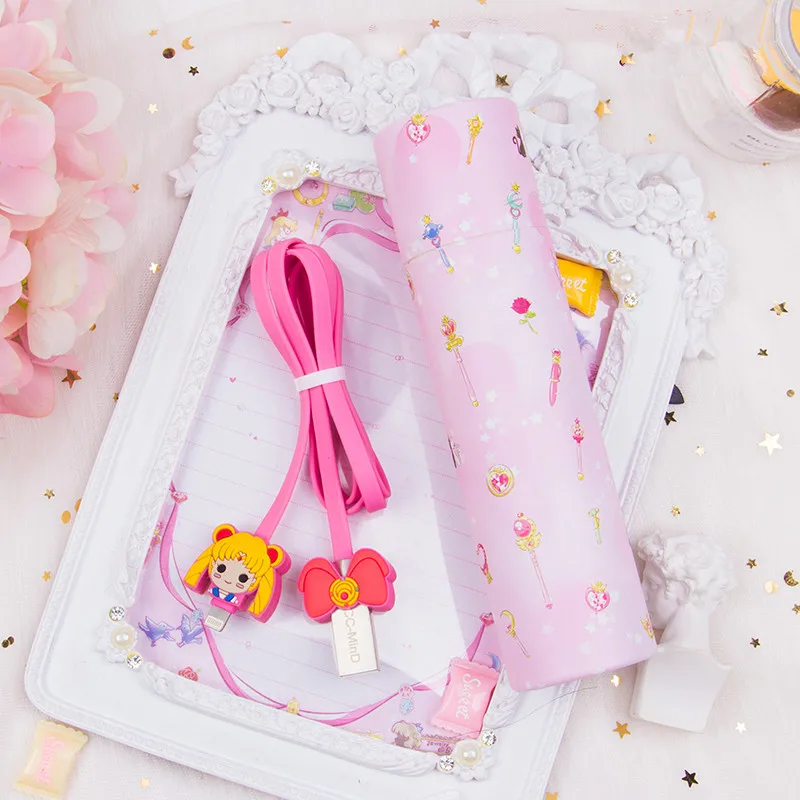 line A for andorid Аниме Sailor Moon Card Captor Sakura cosplay Cartoon мобильный телефон линия передачи данных usb зарядный кабель подарок - Цвет: line A for andorid