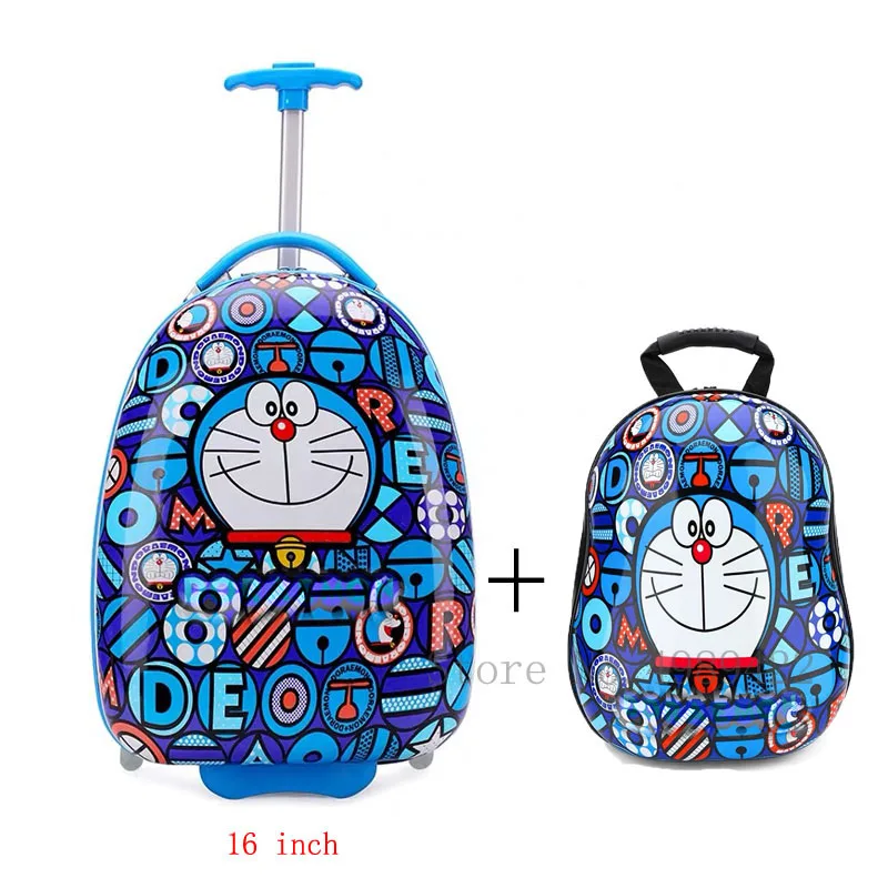 16inch luggage set Мультяшный детский Багаж, Дорожный чемодан на колесиках, багажная сумка на колесиках, 16 дюймов, милый детский рюкзак на колесиках, Подарочный рюкзак - Цвет: 16inch luggage set