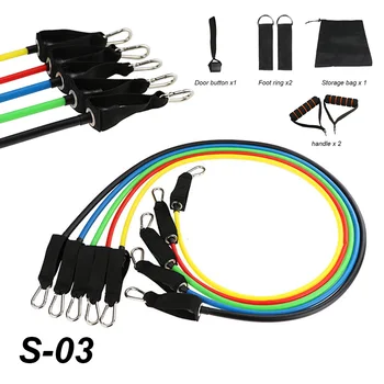 

Resistance Bands with Handle Set - Anti Snap Nylon Covered Sleeve Exercise Bands for Workout 100 Pounds Tension Bands 11pcs