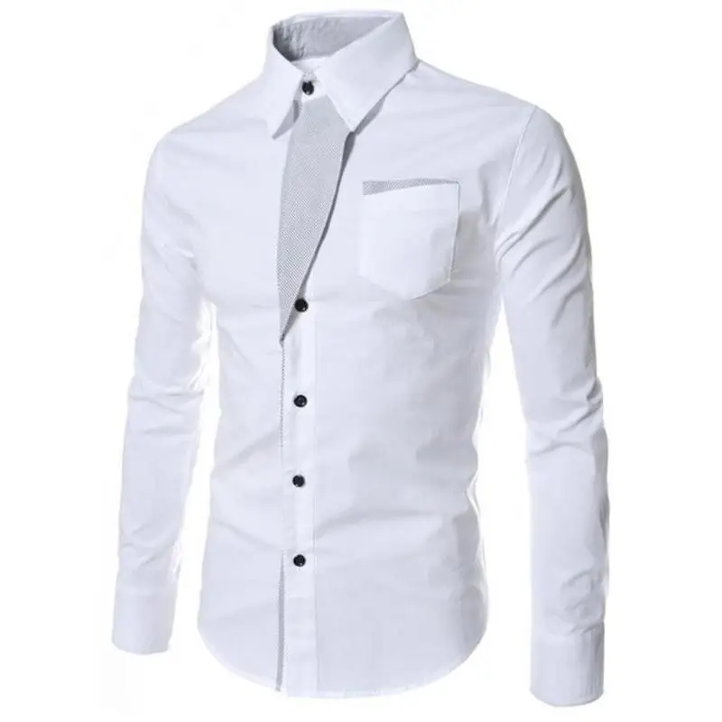 Мужская рубашка, модная, индивидуальная, мужская, деловая, повседневная, тонкая, с длинным рукавом, рубашка, топ, блуза, тонкая, с длинным рукавом, одноцветная, рубашка, для работы, блузка