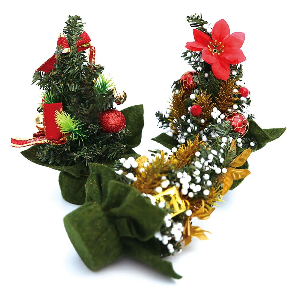 

Christmas Tree Flower Mini Desktop Table Decoration Artificial Tabletop Holiday Party Ornament For Indoor Home Office Kids Gifts