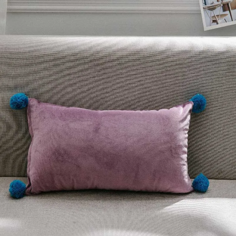 Nodic Style Green Sofa Throw Pillow Cushion Decorative Pillow Home Decor Velvet Pillowcase Luxury Sofa Cushions 30x50cm - Цвет: purple