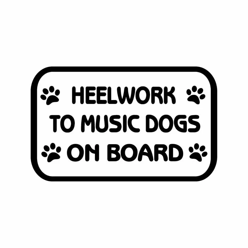 17 2 см * 10 6 наклейка на автомобиль с надписью HEELWORK TO MUSIC DOGS ON BOARD Виниловая