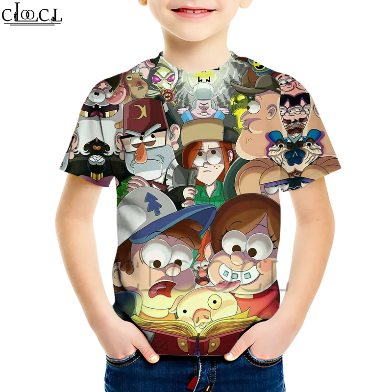 Kids T shirt 5 Детские футболки с рисунком из аниме «Гравити Фолз»; Креативная одежда с 3D принтом для мальчиков и девочек; толстовка с короткими рукавами; повседневные топы для детей - Цвет: Kids T shirt 5