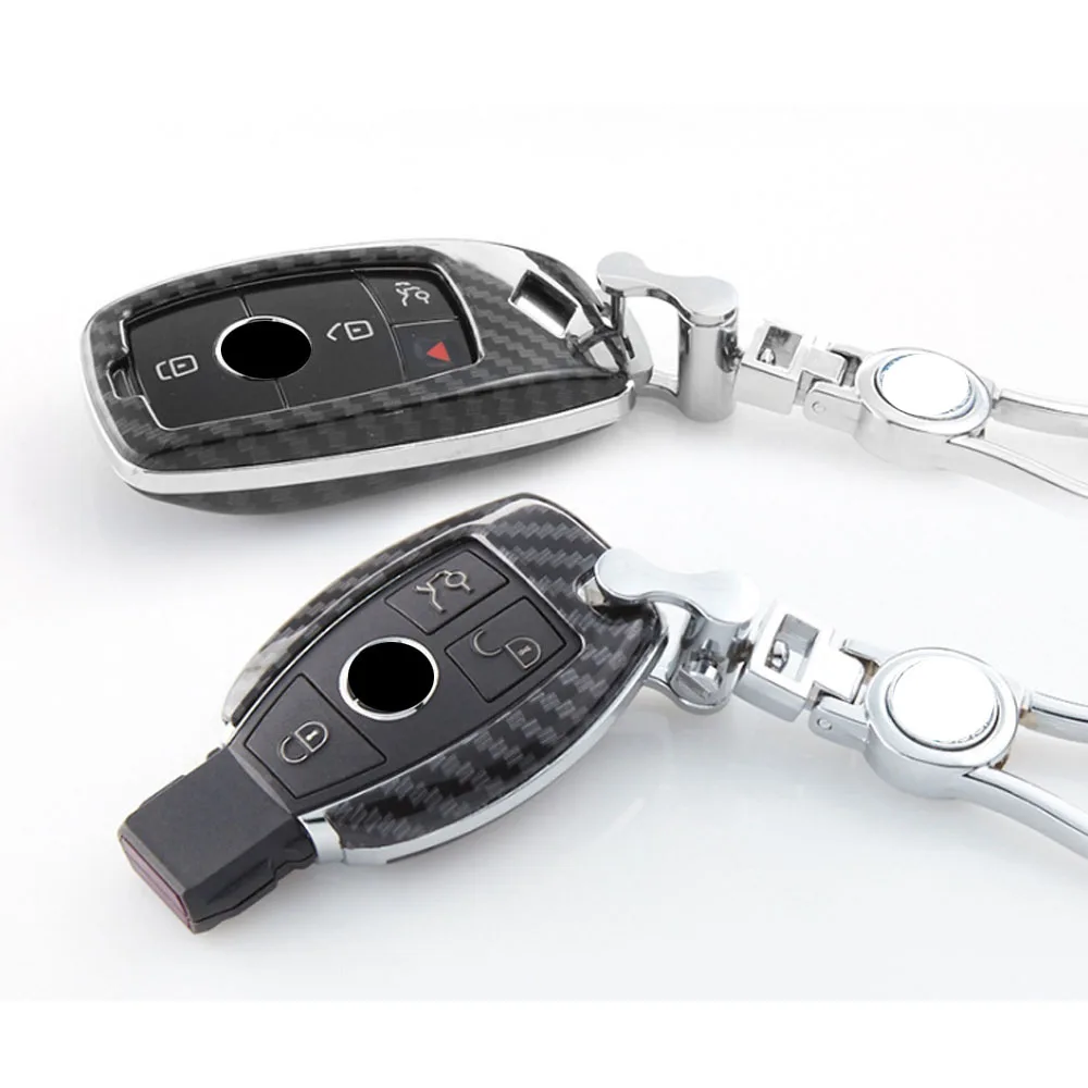 Модный чехол для ключей из углеродного волокна для Mercedes Benz W203 W204 W212 CLK C180 E200 AMG C E S Class CLS CLA