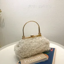 Осень и зима новая сумка с замком маленькая сумка с кудрявой шерстью модная трендовая ручная сумка через плечо женская сумка