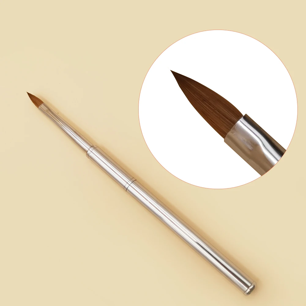 B-016kolinsky 1 шт. колонковая акриловая кисть для ногтей Размеры № 4 УФ-гель Кисть-ручка для резьбы жидкая пудра, ногти "сделай сам", рисунок Косметическая Ручка B016 - Цвет: B-016kolinsky