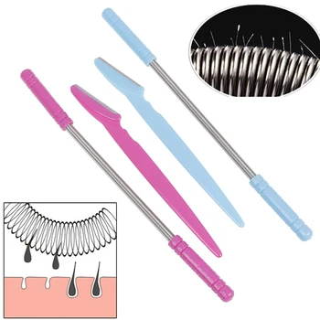 

Facial Hair Remover Razor Face Epilator Depilatory Spring Face Threading Tool Eyebrow Cutting Makeup Knife Makeup Tool