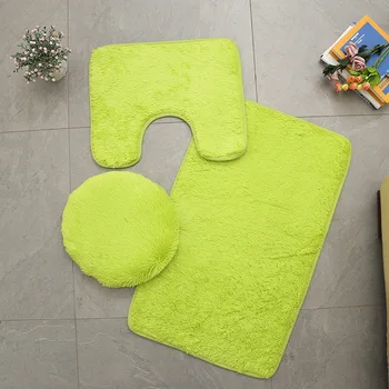 

Microfiber Bathroom Rugs Set Shaggy Soft Bath Mat & U-Shaped Toilet Rug Non-Slip Machine Wash Dry Absorbent Shower YE-Ho