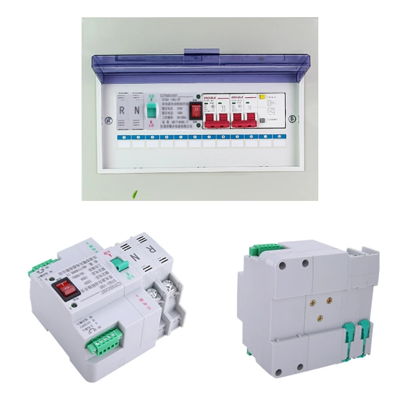 Домашнее улучшение 30 мс мини двойной мощности автоматический переключатель 2P 100A 220 В генератор PV источники питания импульсный источник питания