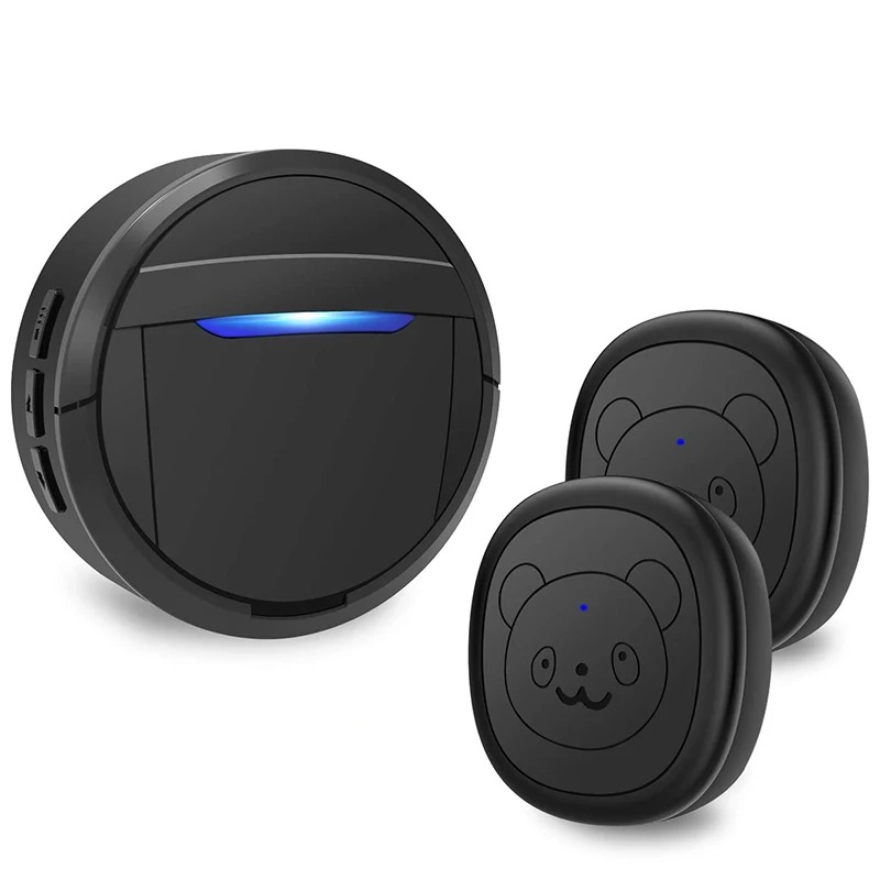 

Dog Doorbell, Black & White Wireless Communication Doorbell , Waterproof Smart Bell for Puppies with Super-Light Press Button, I
