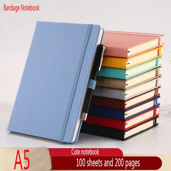 

Simple A5 Notebook And Notepad Fashion Hardcover Bandage Office Business Notebooks Personal Diaries Gift Planner Journals Book
