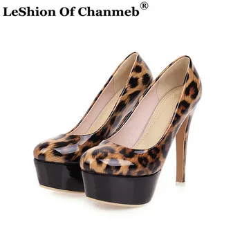 

Largest Size 48 Platform Shoes Woman Stiletto Wedding Shoes Bride Women Leopard Pumps Runway Party High Heels Zapatos de Mujer
