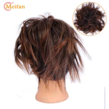 MEIFAN синтетические шиньон волосы булочка прямой пончик эластичный грязный резинки обернуть вокруг конский хвост Расширение для женщин