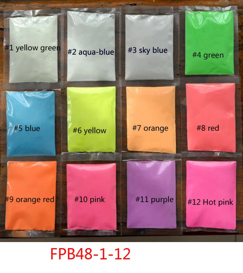 Nail Glitter 10g/bag Neon Phosphor Powder 12 Colors Rare Earths Dust Long-acting Phosphor Luminous Glow in the Dark