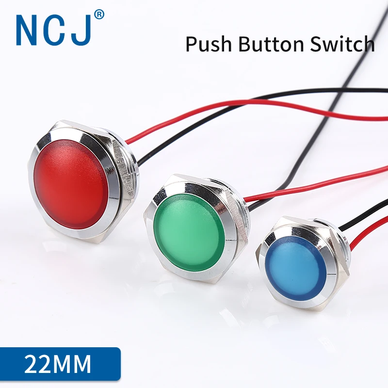 NCJ 6mm 8mm 12mm LED Signal lamp Indicator Metal signal Warning light pilot dashboard car 3V/6V/12V/24V/110V/220V | Обустройство дома