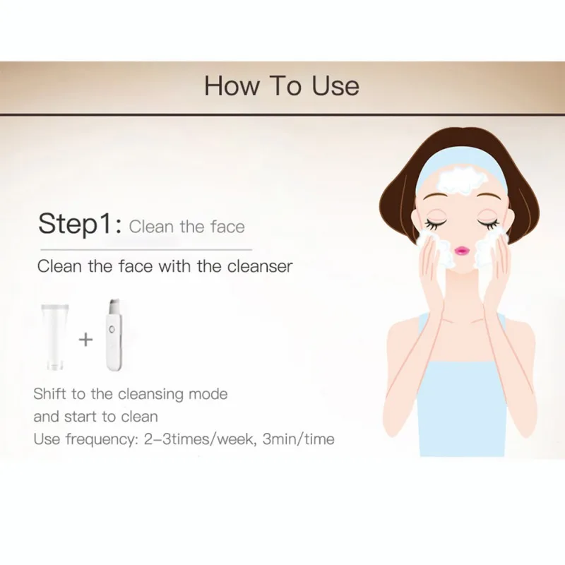 Ultrasonic Deep Face Cleaning Machine Skin Scrubber Remove Dirt Blackhead Reduce Wrinkles and spots Facial Whitening