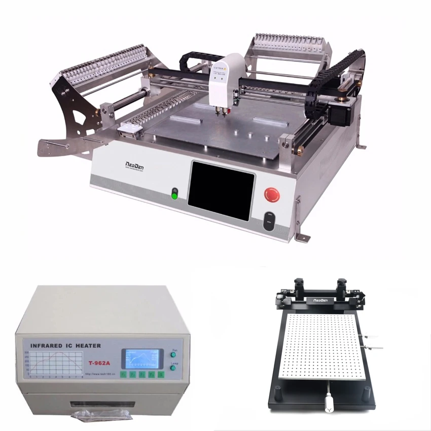 NeoDen3V fast pcb prototype line (stencil printer+chip mounter+reflow oven)