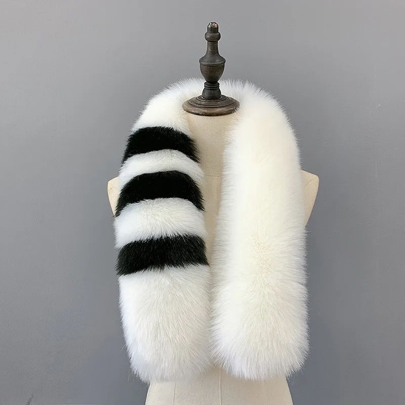 Женские полосатые шарфы Blinger из искусственного меха лисы разноцветная