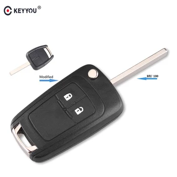 

KEYYOU For Chevrolet Epica Lova 2 button Flip Folding Modified Remote Control Car Key Shell Case Fob Uncut HU100 Blade