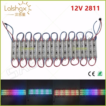 

20pcs/lot T7515 DC12V 3leds 5050 RGB WS2811IC Individually Addressable Full color Waterproof IP68 LED Module Light