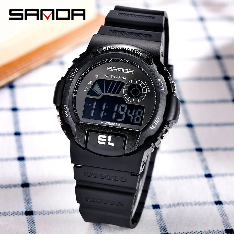 

SANDA 2020 Fashion Men LED Digital Watch luminous Outdoor Smart Shock Resistant Waterproof trend Digital Watch relogio gift box
