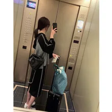 Женская ветровка в Корейском стиле, приталенное цветное клетчатое шерстяное пальто с длинным рукавом большого размера, шерстяная Женская куртка средней длины