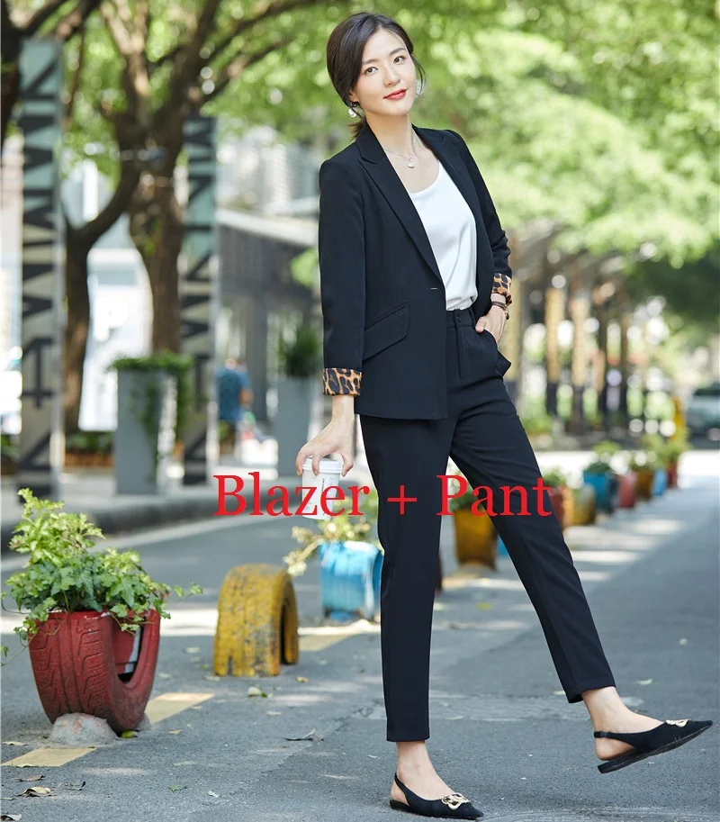 Blazer and Pant Модный женский красный Блейзер, женские деловые костюмы, официальные офисные костюмы, рабочая одежда, брюки и куртка, комплекты OL - Цвет: Blazer and Pant