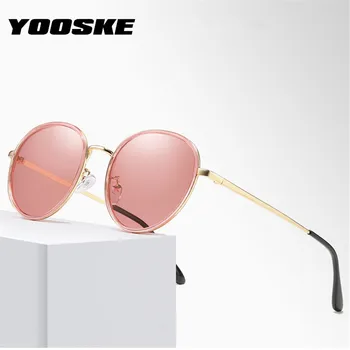 

YOOSKE Brand Polarized Sunglasses Women Round Gradient Sun Glasses Men Shades Driving Eyewear UV400 Black Pink