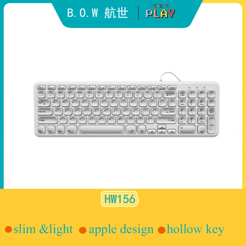 

B.O.W Wire USB Keyboard 96 keys, Comfortable Quiet Chocolate Keys, Durable Ultra-Slim Wired Computer Keyboard For PC Computer