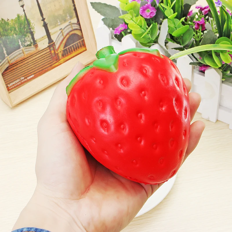 Клубника мягкий медленно поднимающийся 11,5x9,5 см Jumbo Милые ремни Сладкий крем Подвески Подвеска кавайи хлеб детская игрушка подарок розовый/красный