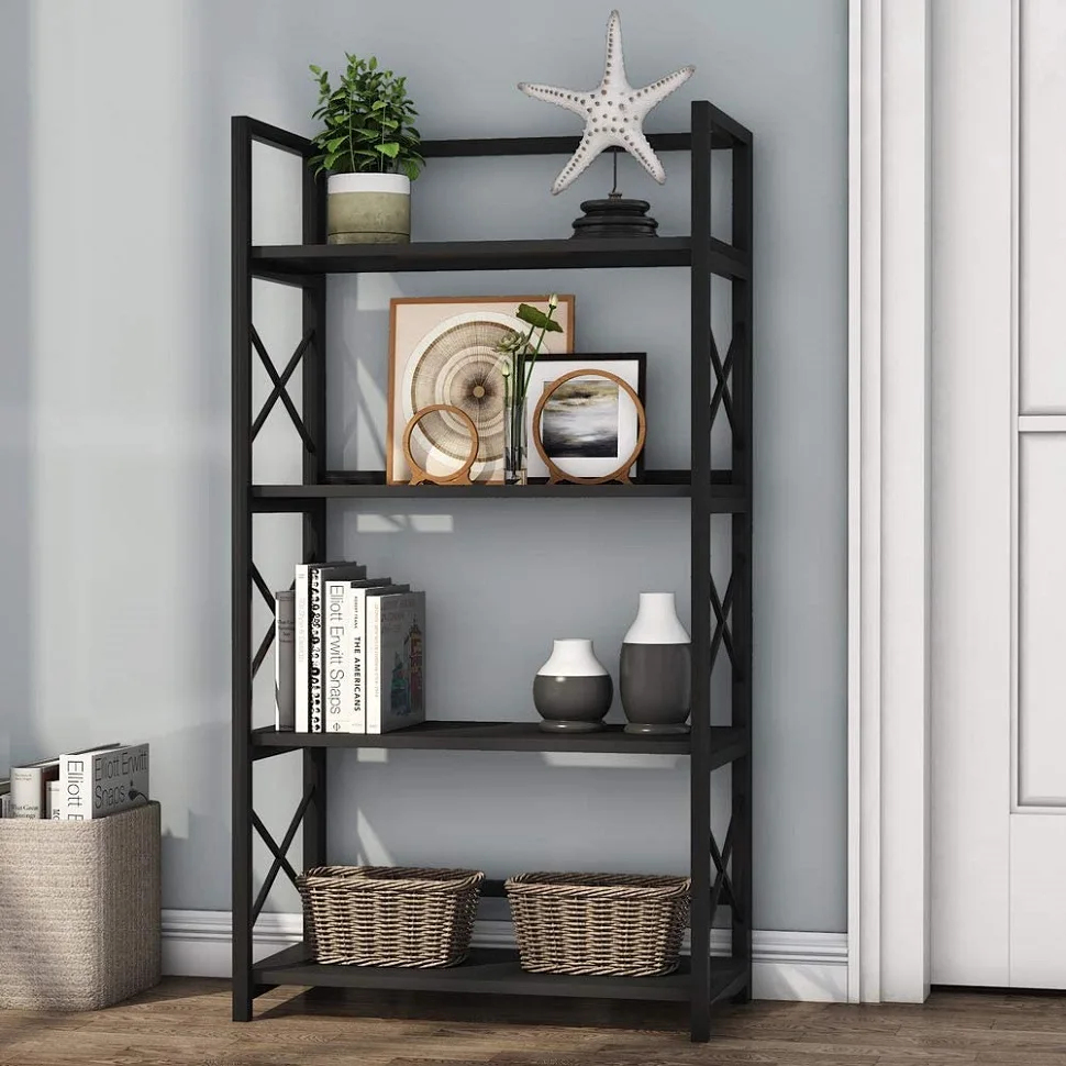 

Tribesigns Folding Bookshelf Home Office Bookshelf No Combination Storage Shelf 4-Foldable Folding Space-Saving Bookshelf
